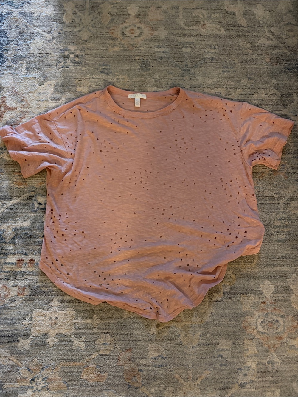 Abound Short-Sleeve Distressed Tee in Dusty Rose